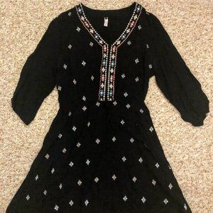 Print black dress